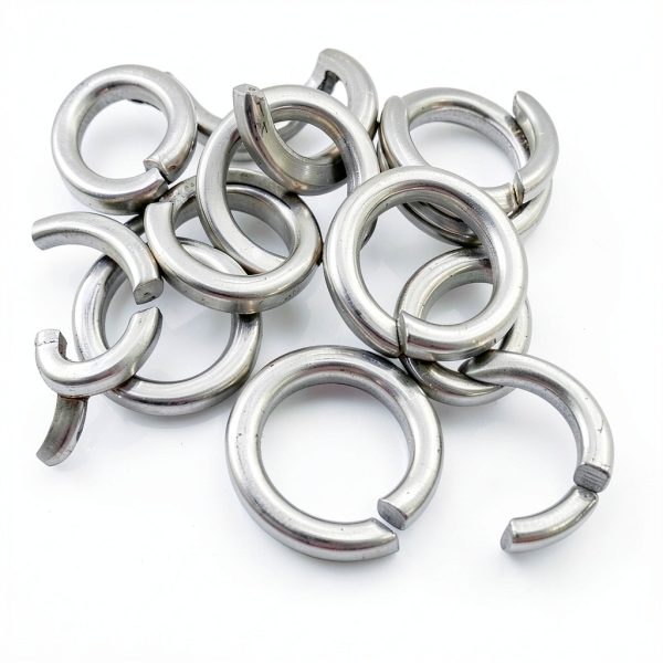Murtenze 100PCS M8 Split Lock Washer Sivler, Stainless Steel Spring Lock Washers 18-8 (304), Bright Oxide Finish, for Screws Fasteners-2