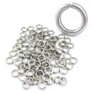Murtenze 100PCS M8 Split Lock Washer Sivler, Stainless Steel Spring Lock Washers 18-8 (304), Bright Oxide Finish, for Screws Fasteners-0