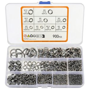 Stainless Steel Spring Lock Washer Zxglxinyao 900pcs Assorted Sizes-0