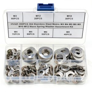 Metric M3-M12 304 Stainless Steel Wave Spring Washer Kit by HVAZI-0