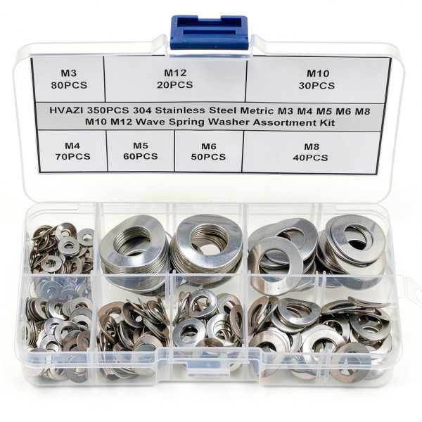 Metric M3-M12 304 Stainless Steel Wave Spring Washer Kit by HVAZI-0
